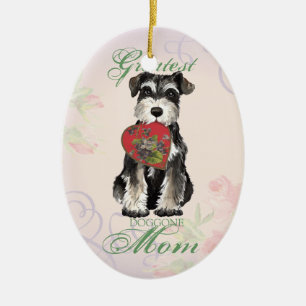 Miniaturschnauzer-Herz-Mama Keramikornament