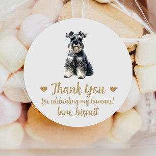 Miniaturschnauzer-Hochzeitsgeschenk-Aufkleber Runder Aufkleber