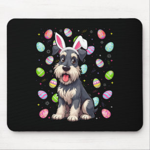 Miniaturschnauzer-Hund Ostereierjagd Hasenohren  Mousepad