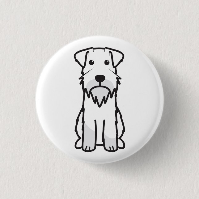 Miniaturschnauzer-HundeCartoon Button (Vorderseite)