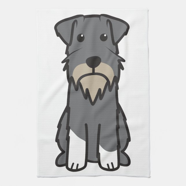 Miniaturschnauzer-HundeCartoon Geschirrtuch (Vertikal)