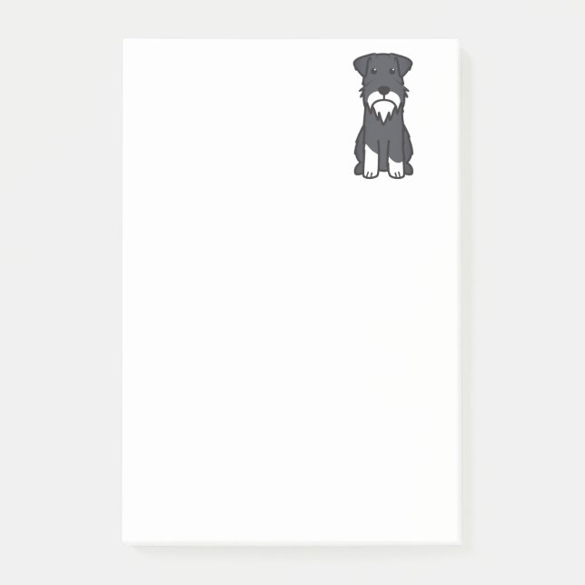 Miniaturschnauzer-HundeCartoon Post-it Klebezettel (Vorderseite)