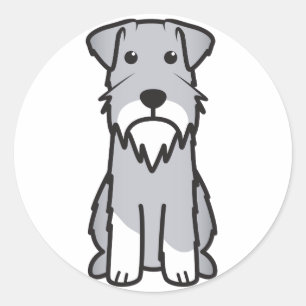 Miniaturschnauzer-HundeCartoon Runder Aufkleber