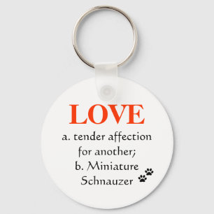 Miniaturschnauzer-Liebe-Schlüsselkette Schlüsselanhänger