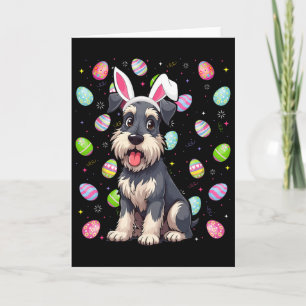 Miniaturschnauzer-Oster-Eier-Suche-Hasenohren  Karte