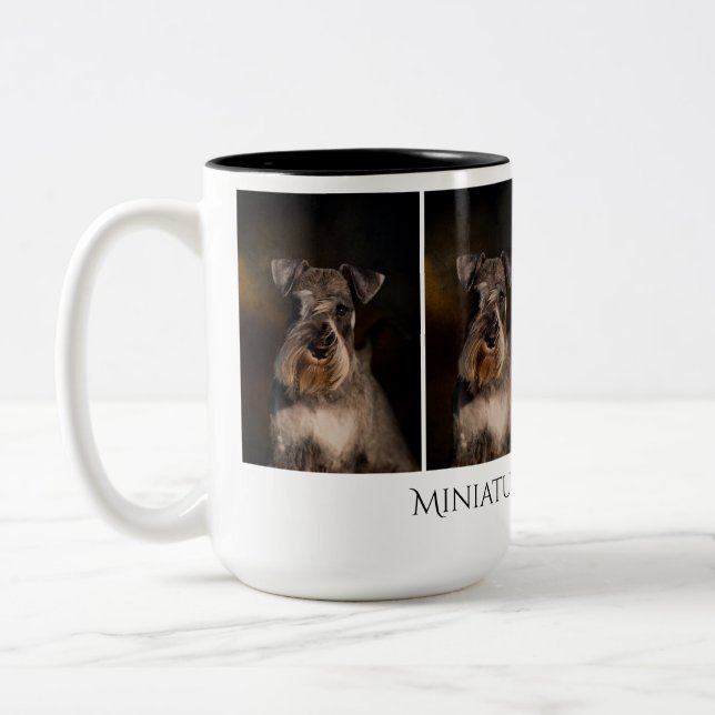 Miniaturschnauzer-Tasse Zweifarbige Tasse (Links)