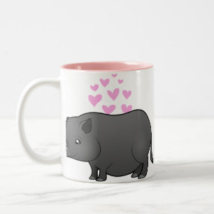 Miniaturschwein-Liebe Zweifarbige Tasse