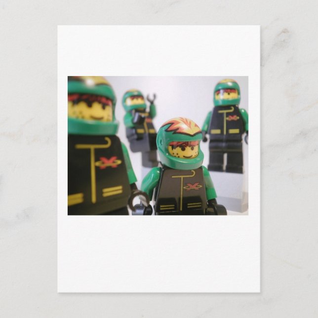 Minifig Motorradstanzteam Postkarte (Vorderseite)