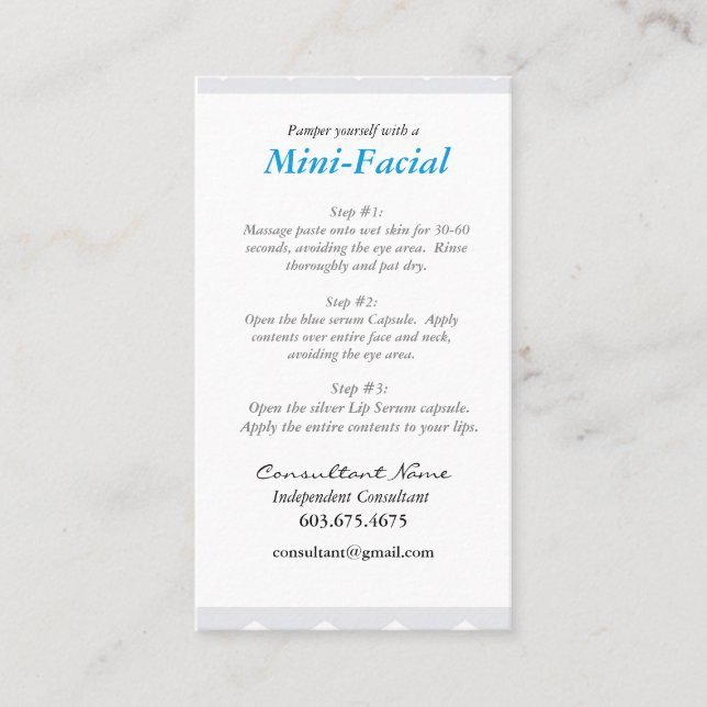 Minigesichtsanweisungskarten Visitenkarte (Vorderseite)