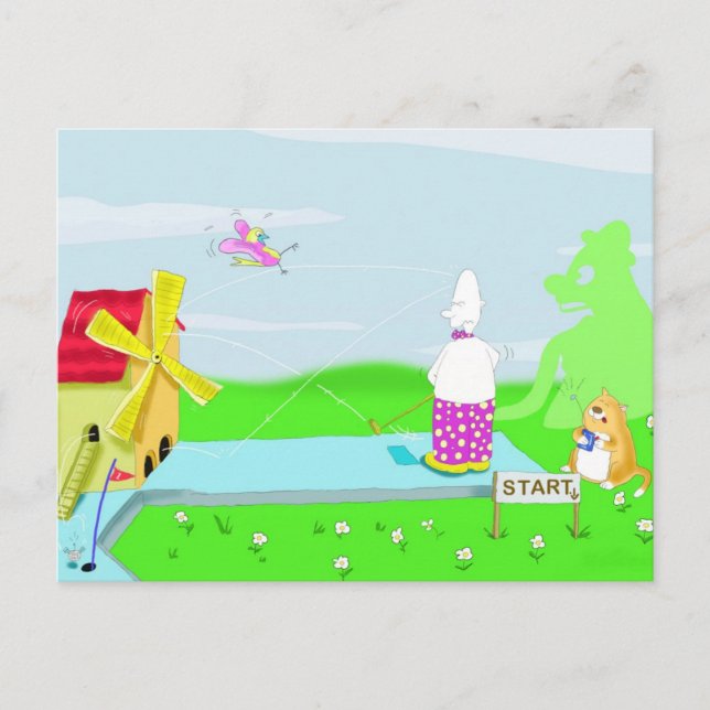 Minigolf Postkarte (Vorderseite)