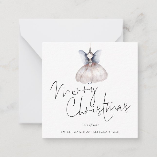 Minigröße | Fairy Minimalistisch Merry Christmas C Mitteilungskarte (Vorderseite)
