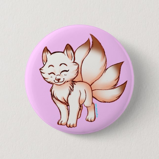Minikitsune Unterseite Button (Vorderseite)