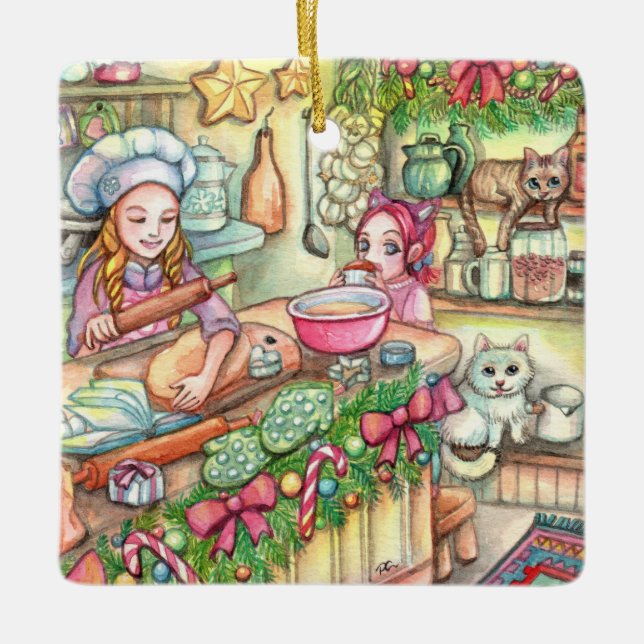 MiniKoch in der Küche Keramikornament (Vorderseite)