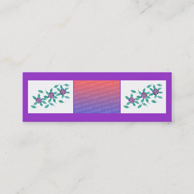 MiniLesezeichen-Karten-lila Blumen addieren Foto Mini Visitenkarte (Vorderseite)