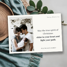 Minimal 1 Foto Schwarz & Weiß Weihnachtsgeist Feiertagskarte