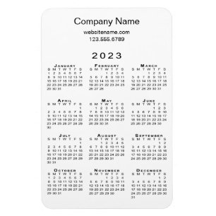 Minimal 2023 Kalender Firmenname Info über White Magnet