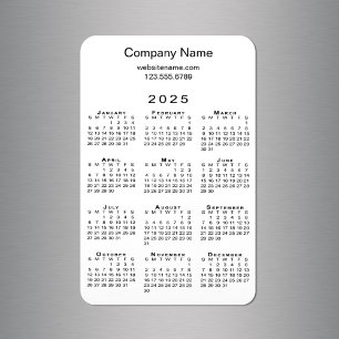 Minimal 2025 Kalender Firmenname Info über White Magnet