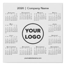 Minimal 2026 Calendar Company Logo und Name