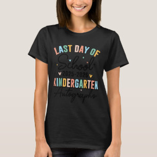 Minimal 2026 Letzter Tag Autogramme Kindergarten T-Shirt
