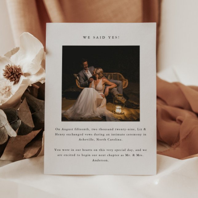 Minimal 2-Foto "Wir haben ja gesagt!" Hochzeitsfei Ankündigung (Von Creator hochgeladen)