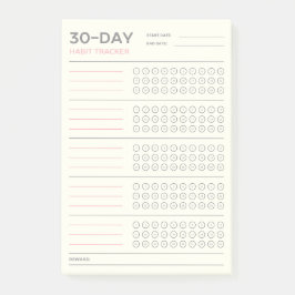 Minimal 30 Day Challenge Habit Tracker Design Post-it Klebezettel