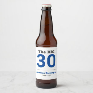 Minimal 30. Geburtstag Party Bierflaschenetikett