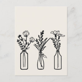 Minimal | 3 Blume Vasen | Modern Postkarte