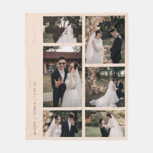 Minimal 6 Paar Foto Collage neutral Fleecedecke