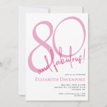 Minimal 80 und Fabelhaft Pink Geburtstag