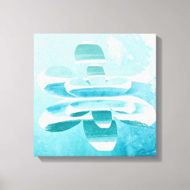 Minimal Abstract Blue Canvas – Calm Zen Wall Decor Leinwanddruck (Vorderseite)