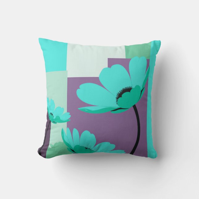 Minimal Abstract Floral Color Therapy Pillow Kissen (Vorderseite)