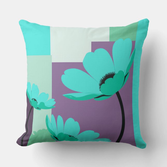 Minimal Abstract Floral Color Therapy Pillow Kissen (Vorderseite)