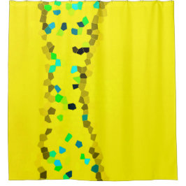 Minimal Abstrakt Art Blass Schwarz Gelb Duschvorhang