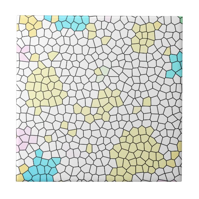 Minimal Abstrakt Art Pale Pastell Cells Fliese (Vorderseite)
