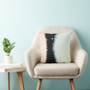 Minimal Abstrakt Art Pink Blue Black Kissen