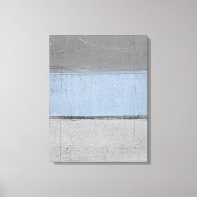 "Minimal" Abstrakte Kunst in Grau und Blau Leinwanddruck (Vorderseite)