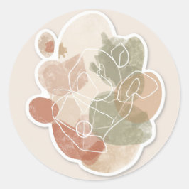 Minimal Abstrakte Prägung Runder Aufkleber