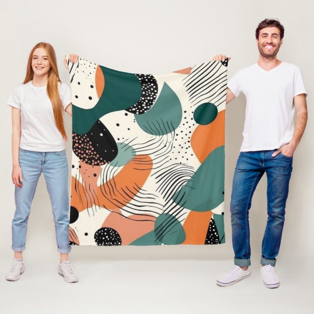 Minimal Abstraktes Nahtloses Muster - Geometrisch  Fleecedecke (Beispiel)