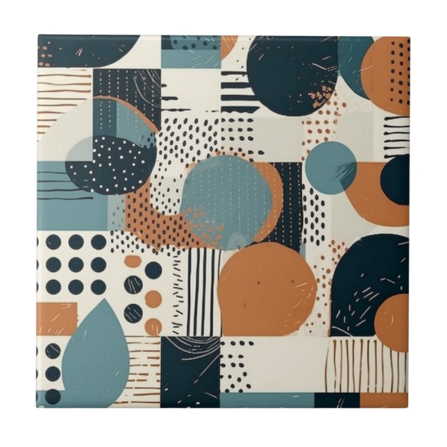 Minimal Abstraktes Nahtloses Muster - Geometrisch  Fliese (Vorderseite)