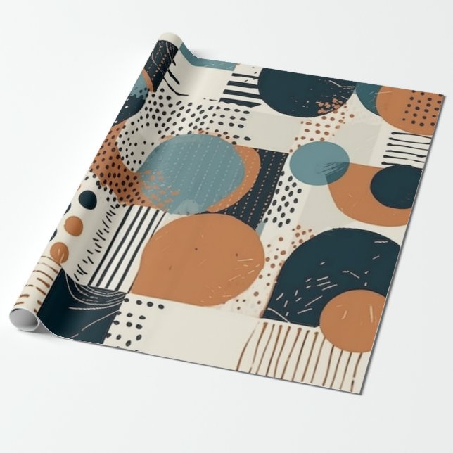 Minimal Abstraktes Nahtloses Muster - Geometrisch  Geschenkpapier (Ungerollt)