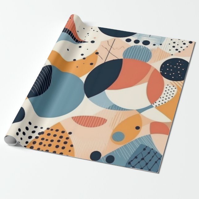 Minimal Abstraktes Nahtloses Muster - Geometrisch  Geschenkpapier (Ungerollt)