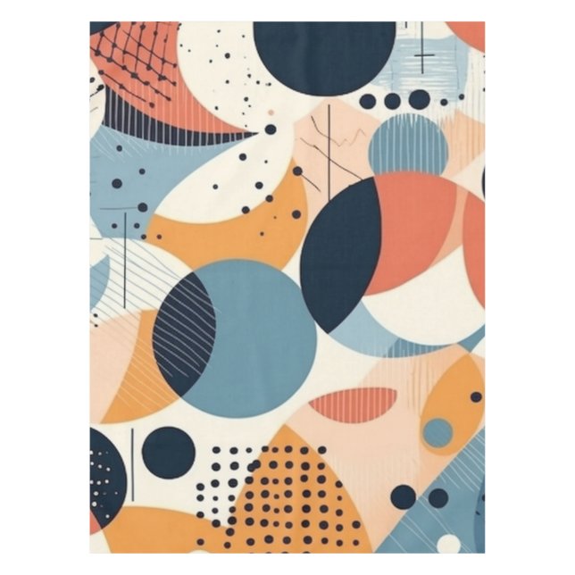 Minimal Abstraktes Nahtloses Muster - Geometrisch  Tischdecke (Vorderseite)
