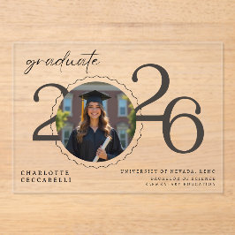 Minimal Acrylic Graduation Announcement Acryleinladungen