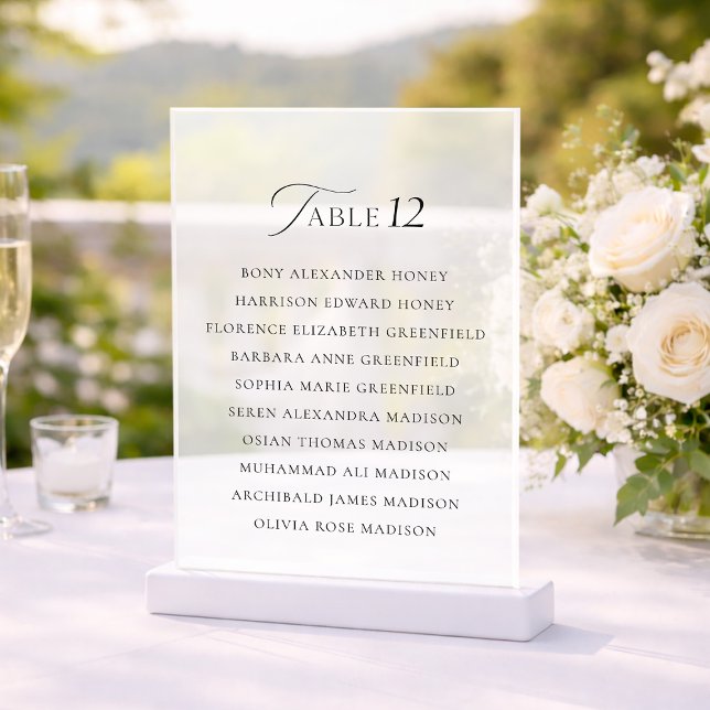 Minimal Acrylic Table Seating Sign Acryleinladungen (Von Creator hochgeladen)