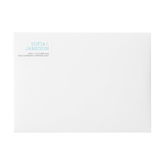 MINIMAL ADDRESS einfach, modern, türkisblau (Vorderseite)