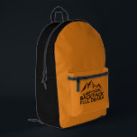 Minimal Adventure Hiking Quote yellow Backpack Bedruckter Rucksack<br><div class="desc">Hey there! Searching for a backpack that vibes with your awesome life? Check out this black hiking backpack – it's seriously amazing! The bright orange side panels give it a fun, eye-catching pop. And guess what? The front pocket has the cutest mountain design with "Backpack Full Drama" written on it!...</div>