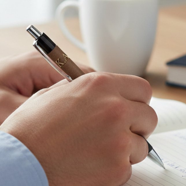 Minimal Aged Leather Style Design Personalized Kugelschreiber (Von Creator hochgeladen)