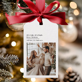 Minimal All Is Calm All Is Bright Christmas Photo  Geschenkanhänger