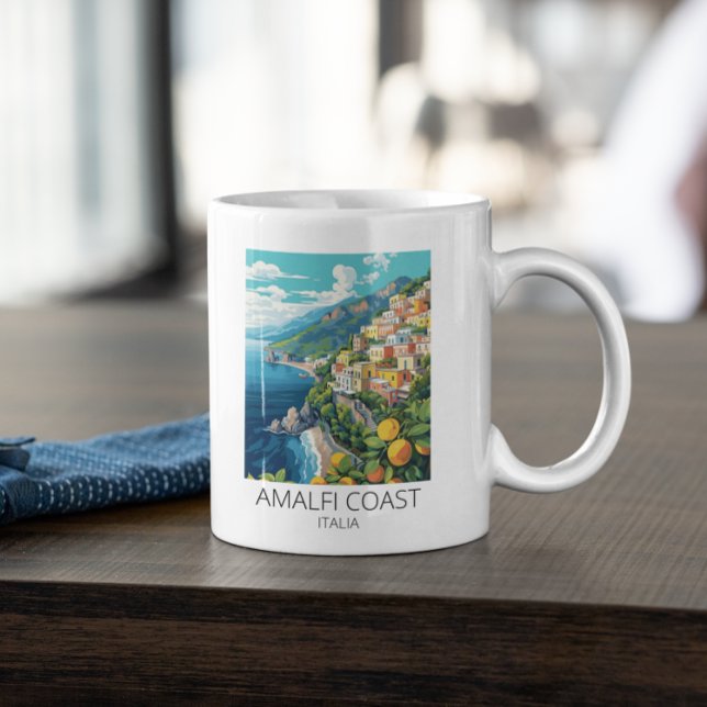 Minimal Amalfi Coast Italy Vintage Travel Kaffeetasse (Minimal Amalfi Coast Italy Vintage Travel Coffee Mug)