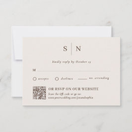 Minimal and Chic Neutral | Traditional and QR Code RSVP Karte